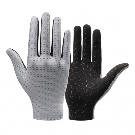 Rockbros Breathable Full Finger Cycling Gloves, Size: M - Gray