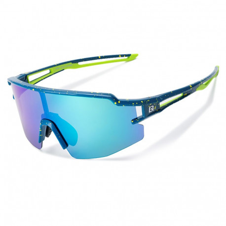 Rockbros Polarized Cycling Glasses with UV Protection and Corrective Insert Blue Lenses - Blue