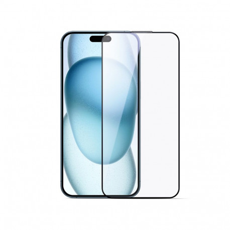 Joyroom JR-MLG0286 2.5D Anti-Blue Light + Dustproof Tempered Glass with Black Frame for iPhone 15 Pl
