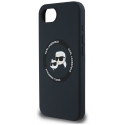 Karl Lagerfeld Liquid Silicone Karl & Choupette Heads Case with MagSafe for iPhone 16e - Black