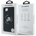 Karl Lagerfeld Liquid Silicone Karl & Choupette Heads Case with MagSafe for iPhone 16e - Black