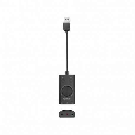 Orico SC2 External Multifunction Sound Card with USB-A - Black