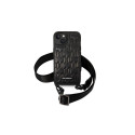 Karl Lagerfeld Monogram Plaque Logo Strap Case for iPhone 14 / 15 / 13 6.1" - Black