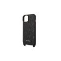 Karl Lagerfeld Monogram Plaque Logo Strap Case for iPhone 14 / 15 / 13 6.1" - Black