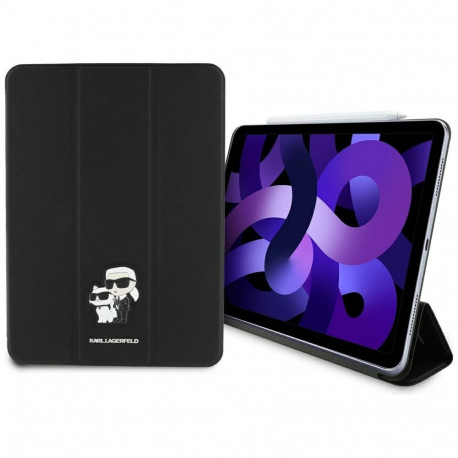 Karl Lagerfeld Saffiano Magnetic Karl & Choupette iPad Air 11" 2024 Book Cover Case - Black