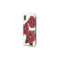 Guess Flower Desire Red Rose iPhone X Case - Transparent