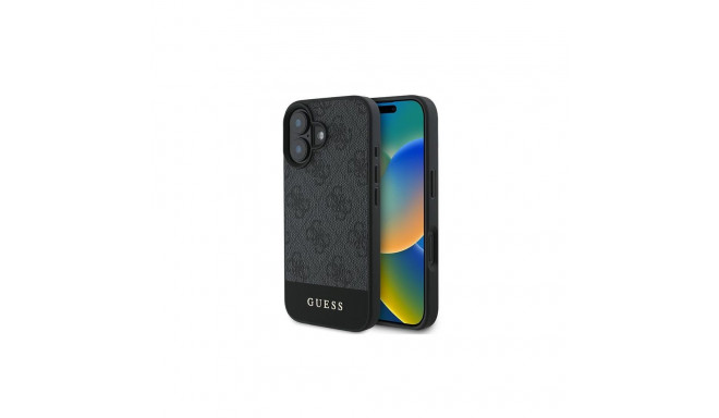 Guess 4G Bottom Stripe Case for iPhone 16 Plus 6.7" - Gray