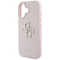Guess Grained Big 4G Logo Small Classic Logo case for iPhone 16 - pink