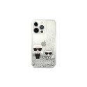 Karl Lagerfeld Liquid Glitter Karl&Choupette case for iPhone 13 Pro Max 6.7" - silver