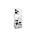 Karl Lagerfeld Liquid Glitter Karl&Choupette case for iPhone 13 Pro Max 6.7" - silver