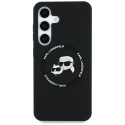 Karl Lagerfeld Silicone Double Heads And Circle MagSafe Samsung Galaxy S25 case black