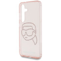 Karl Lagerfeld Rhinestones K. Head Logo Samsung Galaxy S25 Case Pink