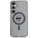 Karl Lagerfeld Button Choupette Head Printed Logo MagSafe Samsung Galaxy S25 case black