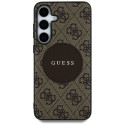 Guess 4G Round Patch Classic Logo MagSafe Case for Samsung Galaxy S25 Brown