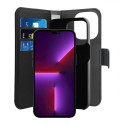 Puro Wallet Detachable MagSafe 2in1 PU Leather Case with Flap and Wallet for iPhone 14 Pro Max - Bla
