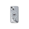Karl Lagerfeld Liquid Glitter Karl Head MagSafe case for iPhone 15 / 14 / 13 - transparent