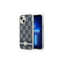 DKNY IML Checkered Mono Pattern & Printed Stripes MagSafe Case for iPhone 15/14/13 - Black