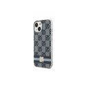 DKNY IML Checkered Mono Pattern & Printed Stripes MagSafe Case for iPhone 15/14/13 - Black