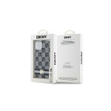 DKNY IML Checkered Mono Pattern & Printed Stripes MagSafe Case for iPhone 15/14/13 - Black