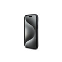DKNY Leather Checkered Mono Pattern & Printed Stripes Case for iPhone 15 Plus / 14 Plus - Black