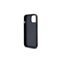 DKNY Leather Checkered Mono Pattern & Printed Stripes Case for iPhone 15 Plus / 14 Plus - Black