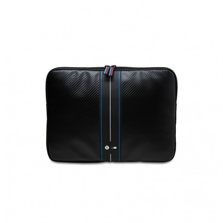 BMW Carbon & Blue Stripe sleeve for a 16" laptop - black