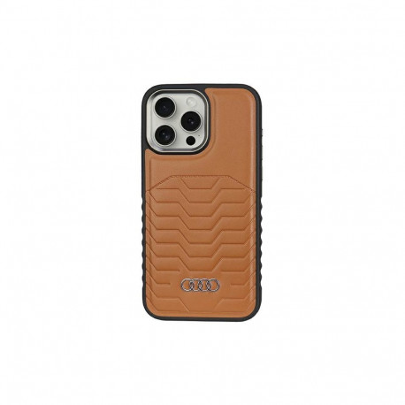 Audi Synthetic Leather case with MagSafe for iPhone 15 Pro - brown