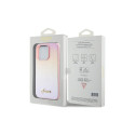 Guess Saffiano Iridescent Script case for iPhone 15 Pro - pink