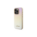 Guess Saffiano Iridescent Script case for iPhone 14 Pro - gold