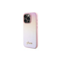Guess Saffiano Iridescent Script case for iPhone 14 Pro - pink