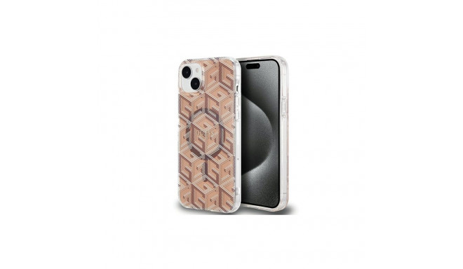 Guess IML GCube MagSafe case for iPhone 15 / 14 / 13 - brown