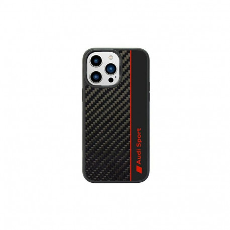 Audi Carbon Fiber Stripe iPhone 14 Pro 6.1" black/black hardcase AUS-TPUPCIP14P-R8/D1-BK