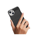 Flexible Carbon Case with a carbon pattern for iPhone 15 - blue