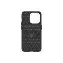 Flexible carbon pattern case for iPhone 15 Pro Carbon Case - black