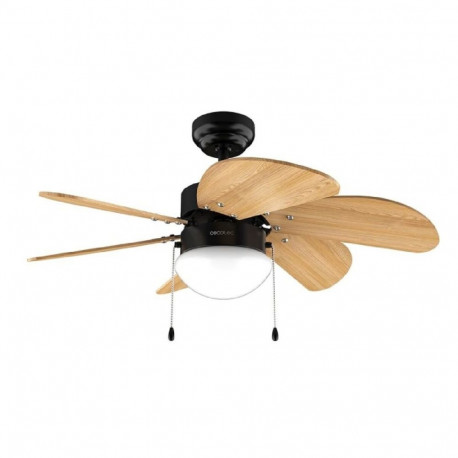 Ceiling Fan with Light Cecotec EnergySilence Aero 360 Black Wood 50 W