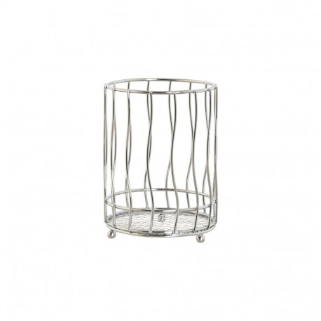 Cutlery basket Home ESPRIT Silver Metal 11.5 x 11.5 x 15.5 cm