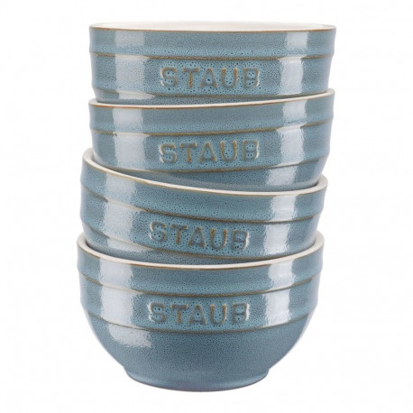 Staub Ceramique Bowl set 0.7 L Round Ceramic Turquoise 4 pc(s)