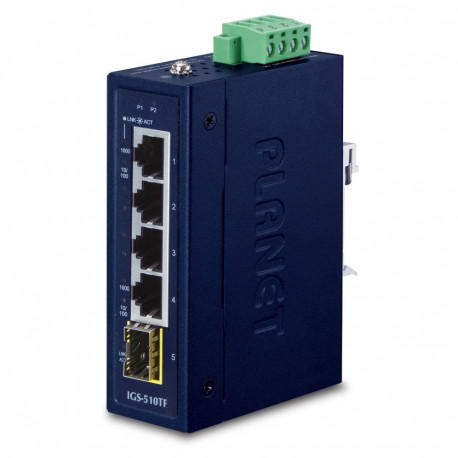 PLANET võrgulüliti IGS-510TF haldamata Gigabit Ethernet (10/100/1000), sinine
