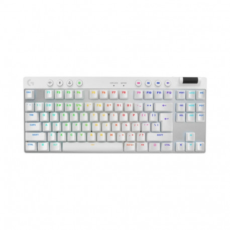 Logitech mänguklaviatuur G PRO X TKL, RF-juhtmevaba + Bluetooth, QWERTY USA rahvusvaheline, valge