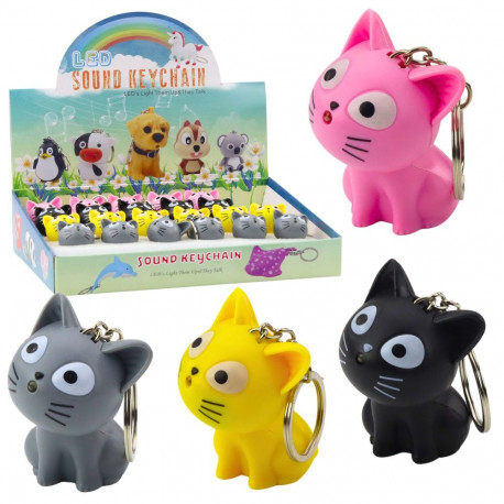 hall LED taskulambiga kassikujuline võtmehoidja helidega seljakotile