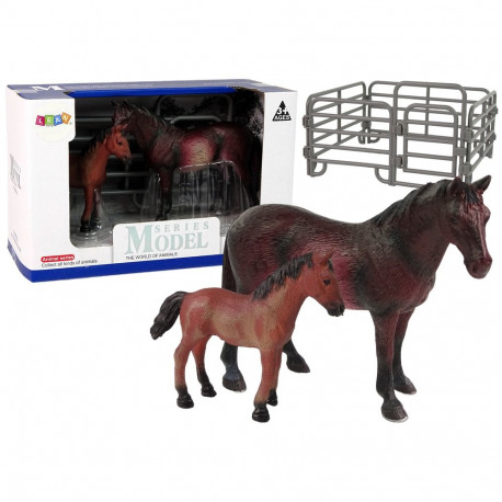 Zestaw 2 Figurek Konie Zagroda Figurka Koń Źrebak