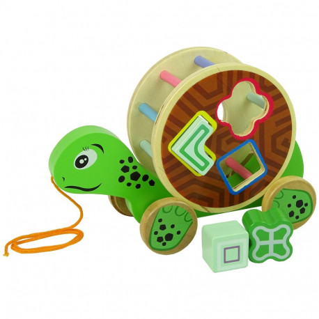 Lisek Do Ciągnięcia Na Kółkach Sorter Klocki Drewniane