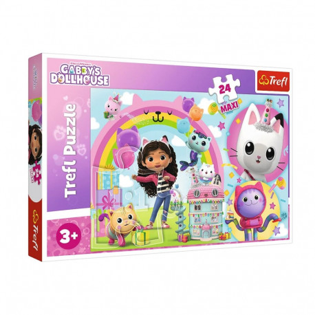 Puzzle - 24 Maxi - Wesoła Gabi - Koci Domek Gabi - Trefl 14353