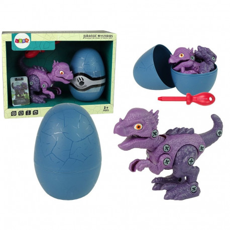 Dinosauruse komplekt Stygimoloch munaga DIY-kruvikeerajaga, lilla