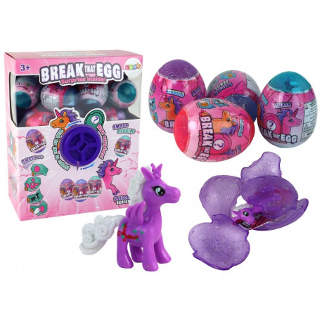 Pękające Jajo Brokatowe Jednorożec Losowanie Kolorowe Skorupa 12 ele.