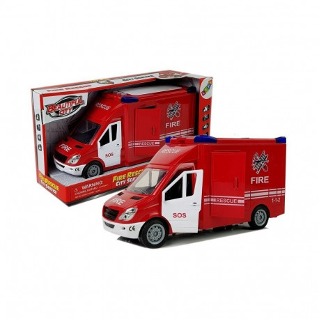 Wóz Strażacki z Napędem Frykcyjnym Dźwiękiem Otwierane Drzwi