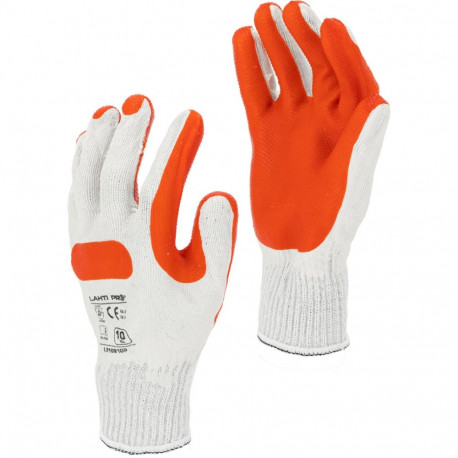 Rękawice lat. czerw.-białe l210910p, 12 par, "10", ce, lahti