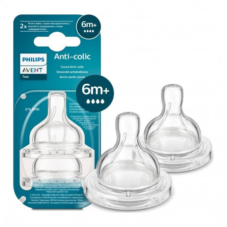 Philips Avent koolikutevastased silikoonlutid SCY764/02 kiire voolavusega 6m+ 2tk