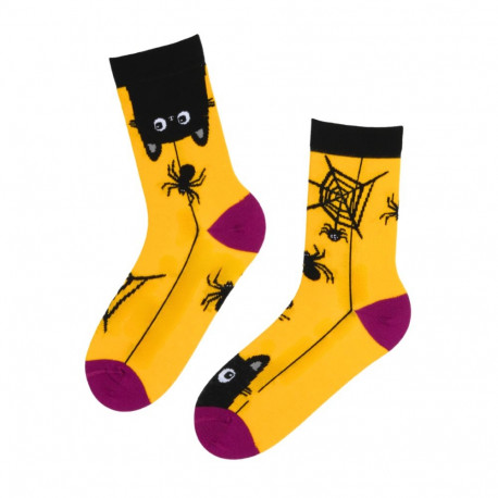 SOKISAHTEL BLACK CAT kassi ja ämblikuga halloweeni sokid 444, 446