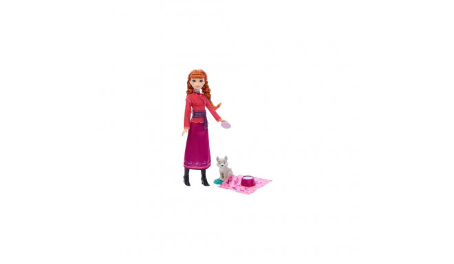 Disney Frozen Anna Fashion Doll &amp; Wolf Cub Figure with 4 Nurturing Accessories Inspired by M